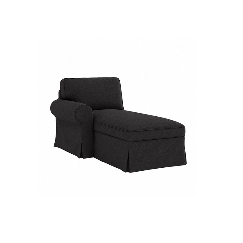 EKTORP Chaise with Left Armrest Cover-Microfiber Black