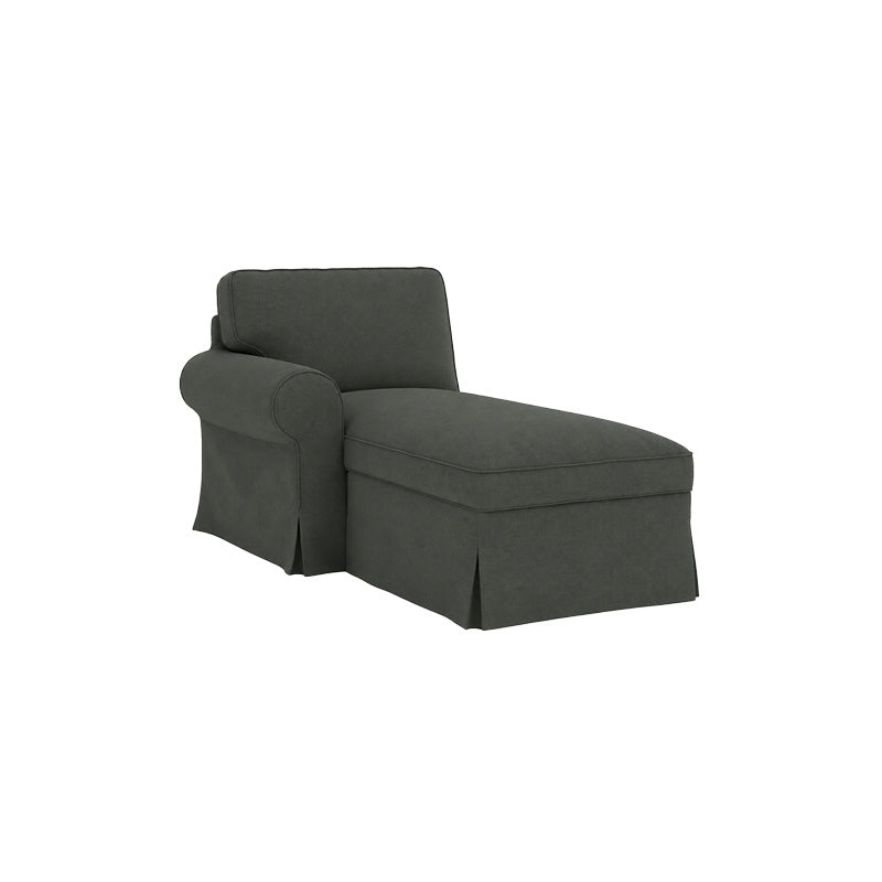 EKTORP Chaise with Left Armrest Cover-Canvas Charcoal