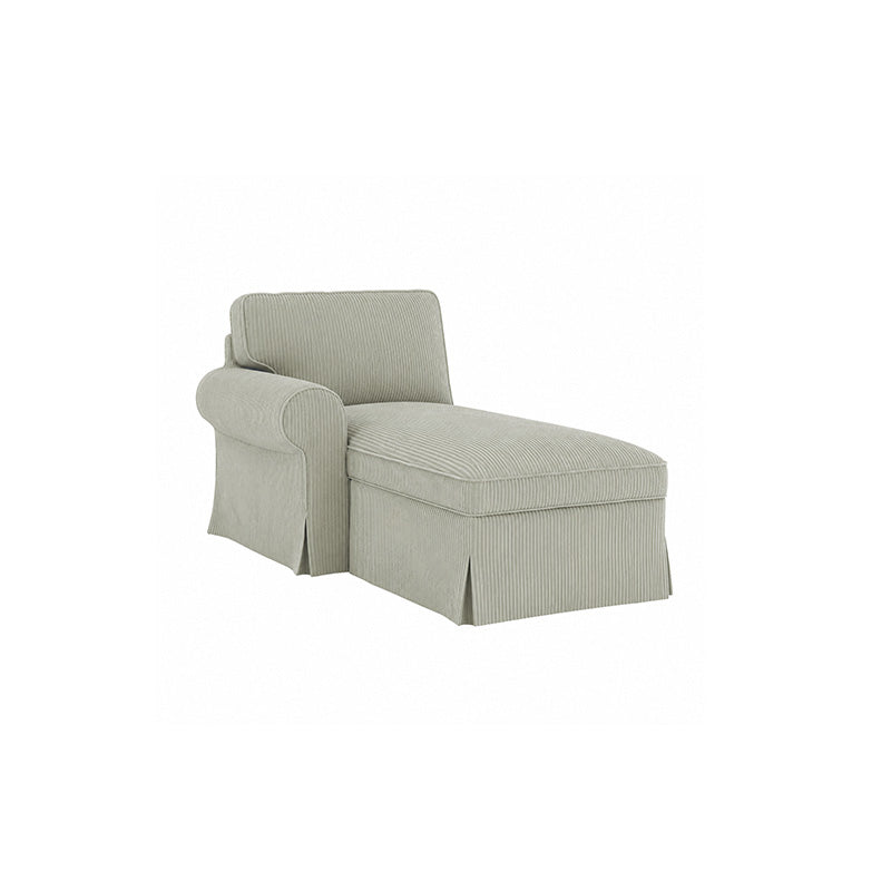 Funda EKTORP para chaise longue con reposabrazos izquierdo, microfibra oliva