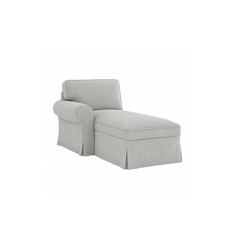 EKTORP Chaise with Left Armrest Cover-Corduroy Mink taupe