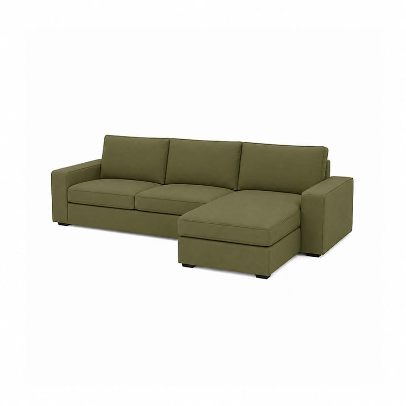 KIVIK 3-Seat Sofa Set with Chaise-Corduroy Olive