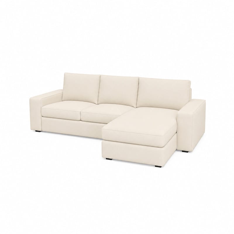 KIVIK 4-Seat Sofa Cover Set with Chaise-Corduroy Cream