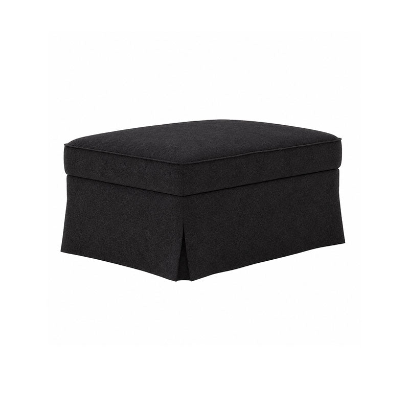 EKTORP Footstool Cover-Microfiber Black