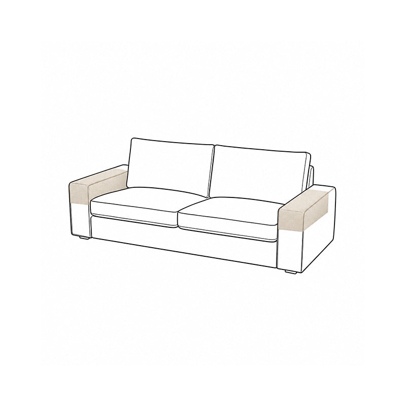 Square Sofa Armrest Covers-Microfiber Beige