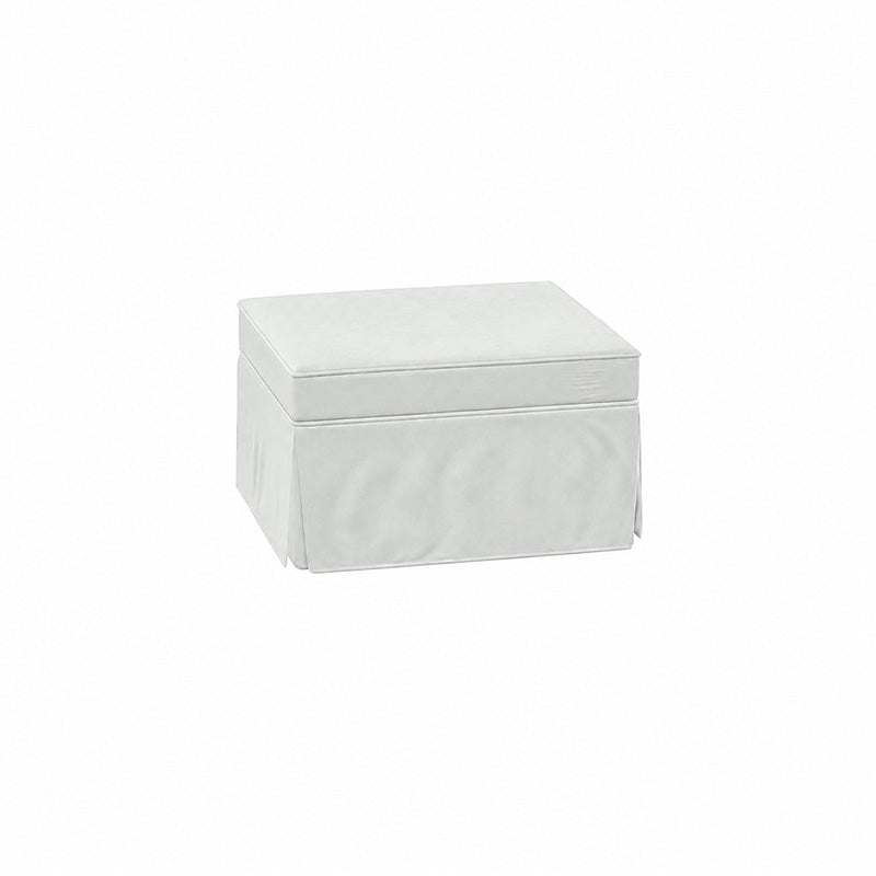 Pottery Barn Basic Ottoman-Canvas Pure white