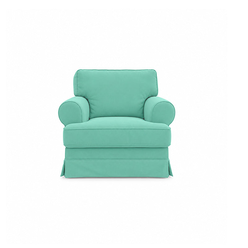 Barkaby Armchair Cover-Velvet cyan