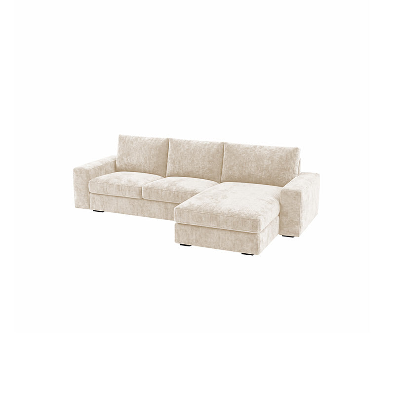 KIVIK 4-Seat Sofa Cover Set with Chaise-Chenille Buttermilk
