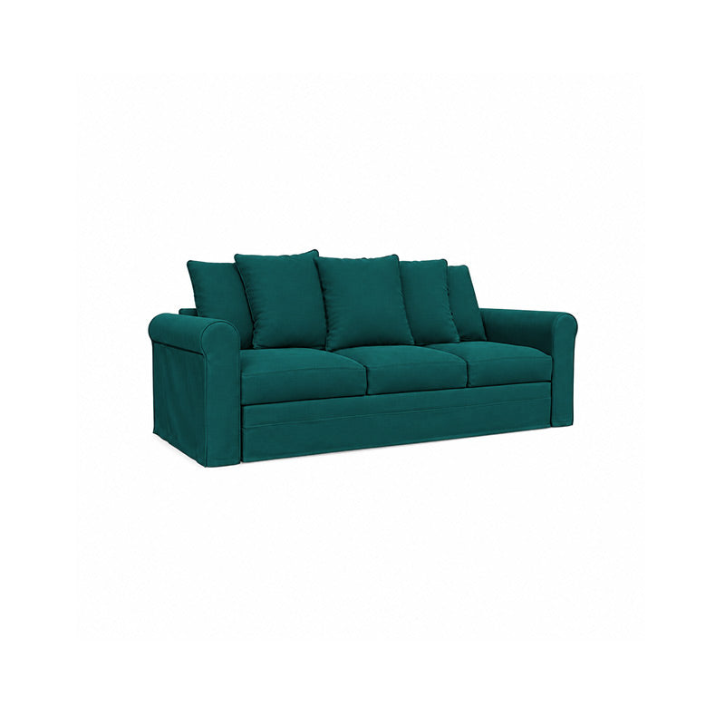Grönlid 3 Seater Sofa Cover-Velvet peacock