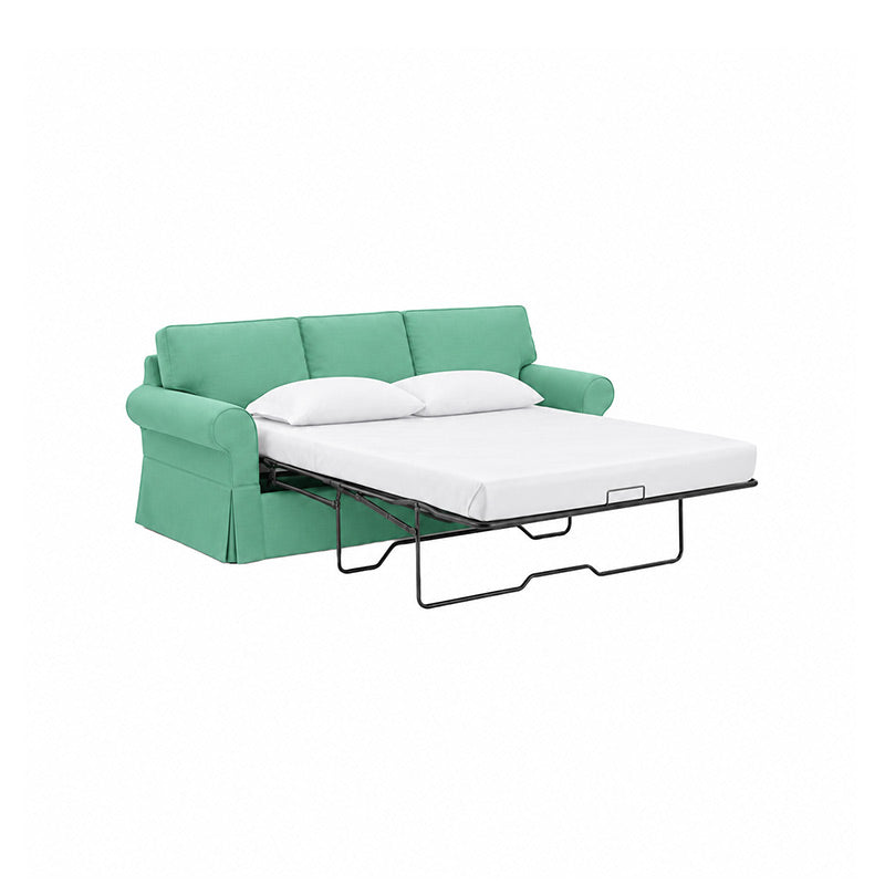 Pottery Barn Basic Sleeper Sofa Cover-Velvet cyan
