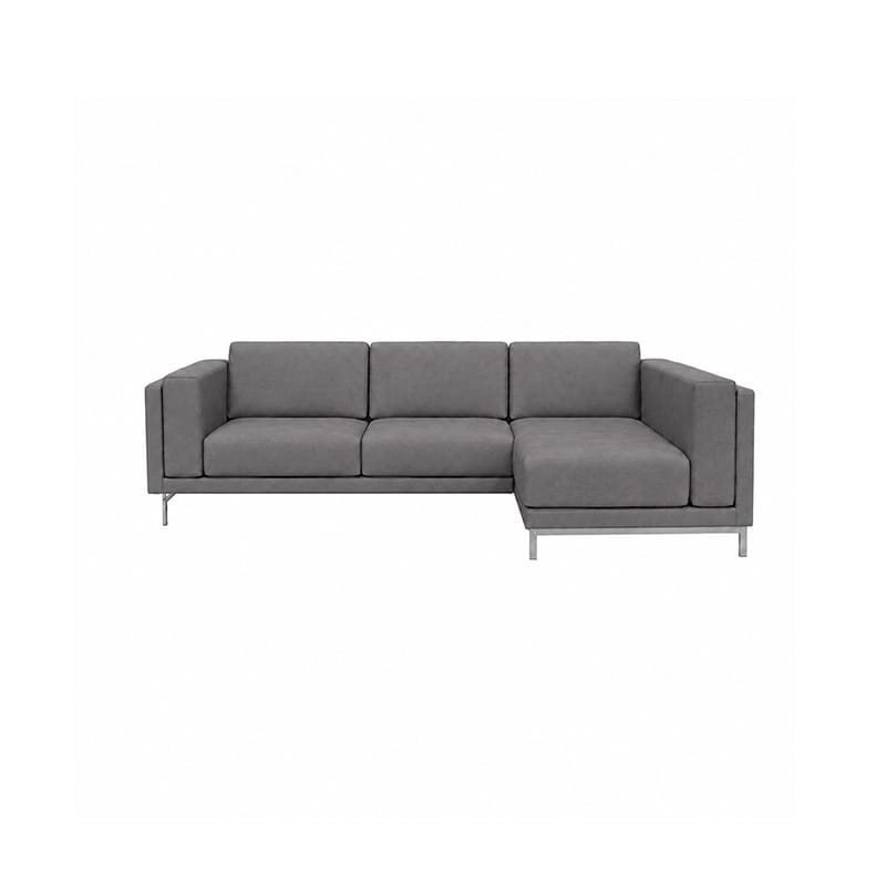 Nockeby 3 Seat Sofa with Right Chaise Cover-Velvet gray