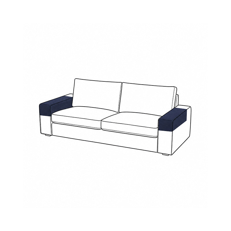 Square Sofa Armrest Covers-Microfiber Navy blue