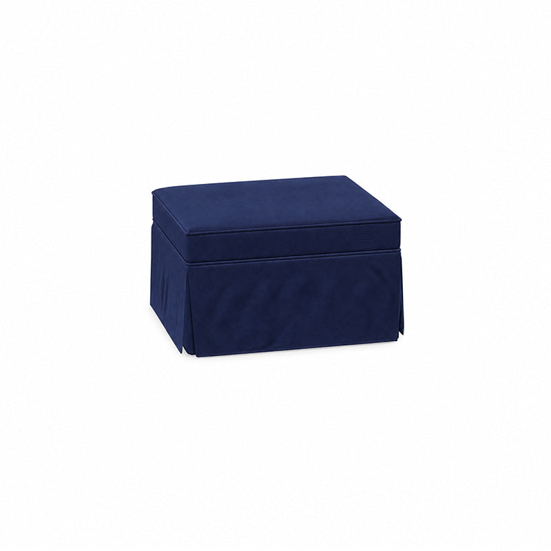 Pottery Barn Basic Ottoman-Velvet cobalt blue
