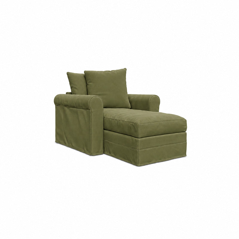 Grönlid Chaise Lounge Cover-Chenille Winter Moss