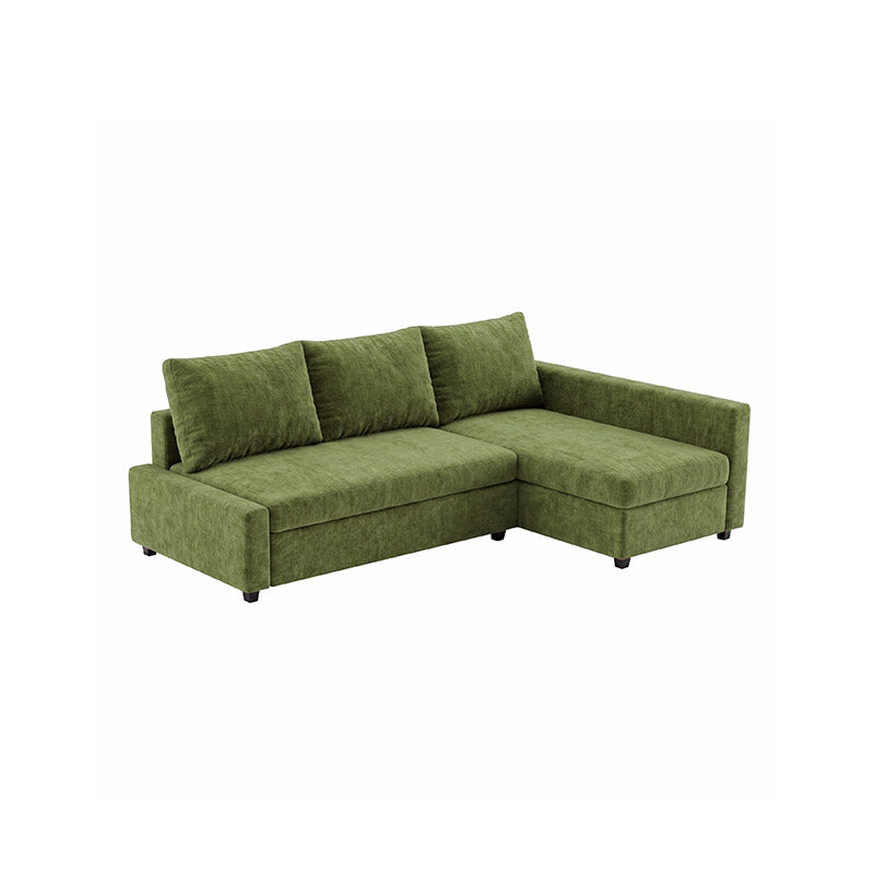 FRIHETEN Sofa Bed with Right Chaise Cover-Chenille Cypress Green