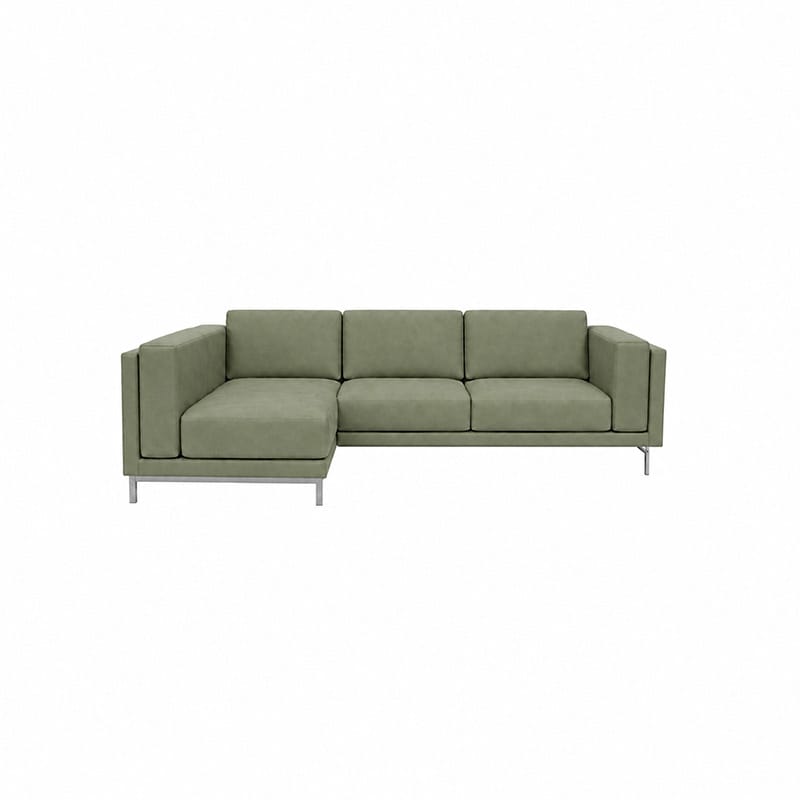 Nockeby 3 Seat Sofa with Left Chaise Cover-Chenille Cypress Green