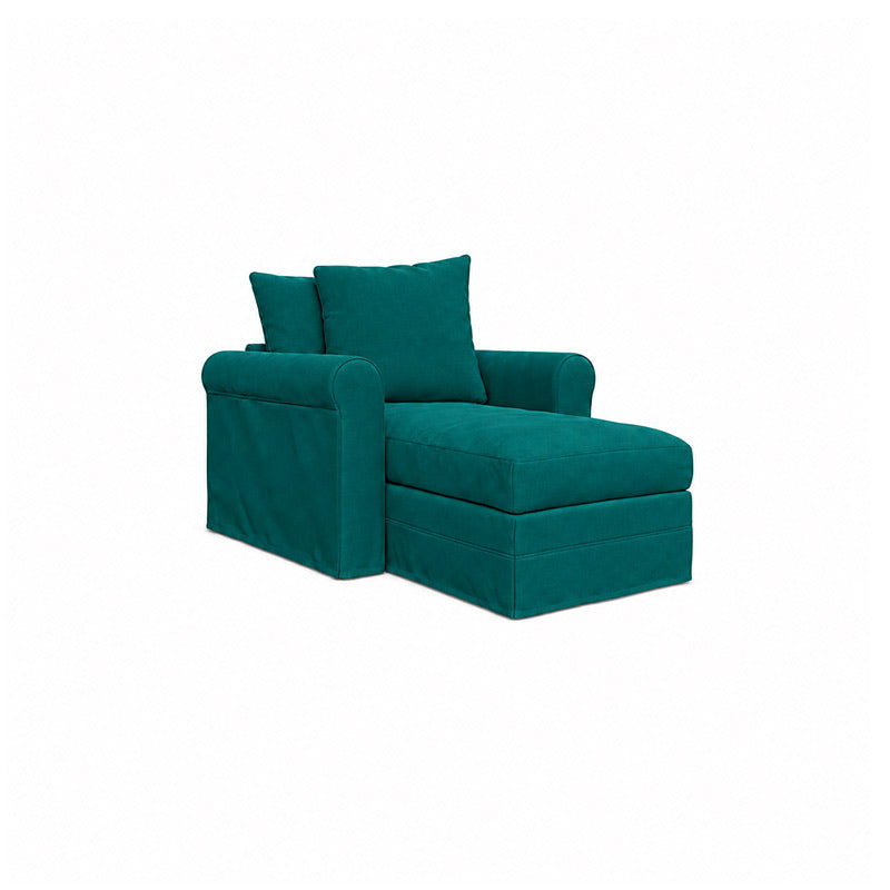 Grönlid Chaise Lounge Cover-Velvet peacock