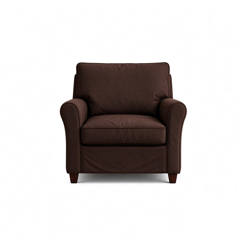 Angby Armchair Cover-Chenille Chestnut