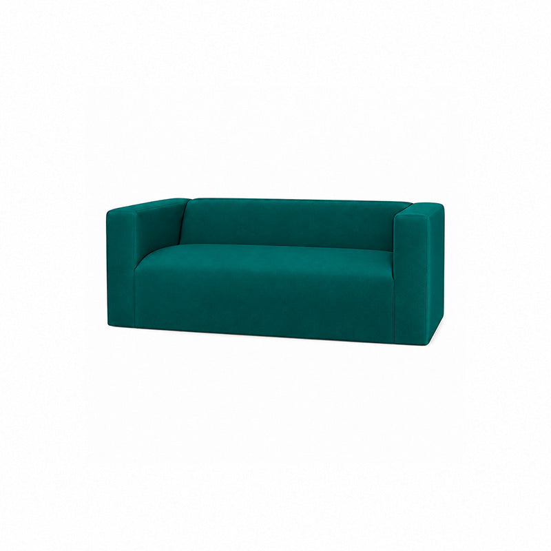 Klippan 2 Seater LongSkirt Sofa Cover-Velvet peacock