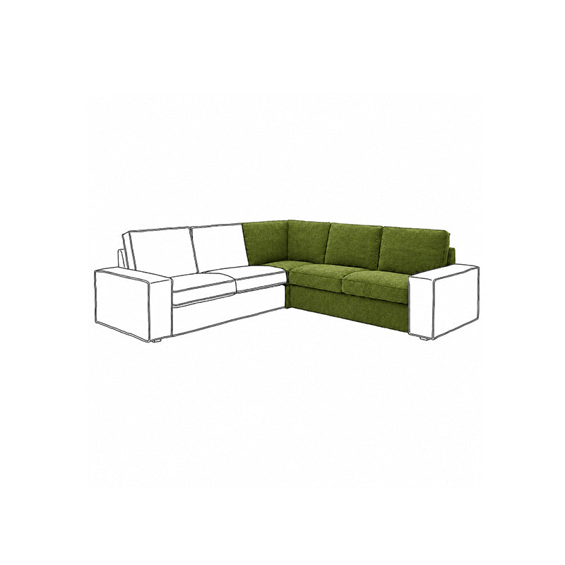 KIVIK Funda de sofá de esquina - Chenilla Verde Ciprés