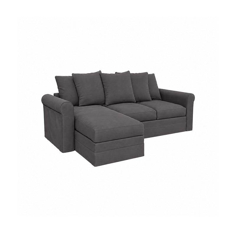 Grönlid 3 Seater with Chaise Sofa Cover-Velvet gray