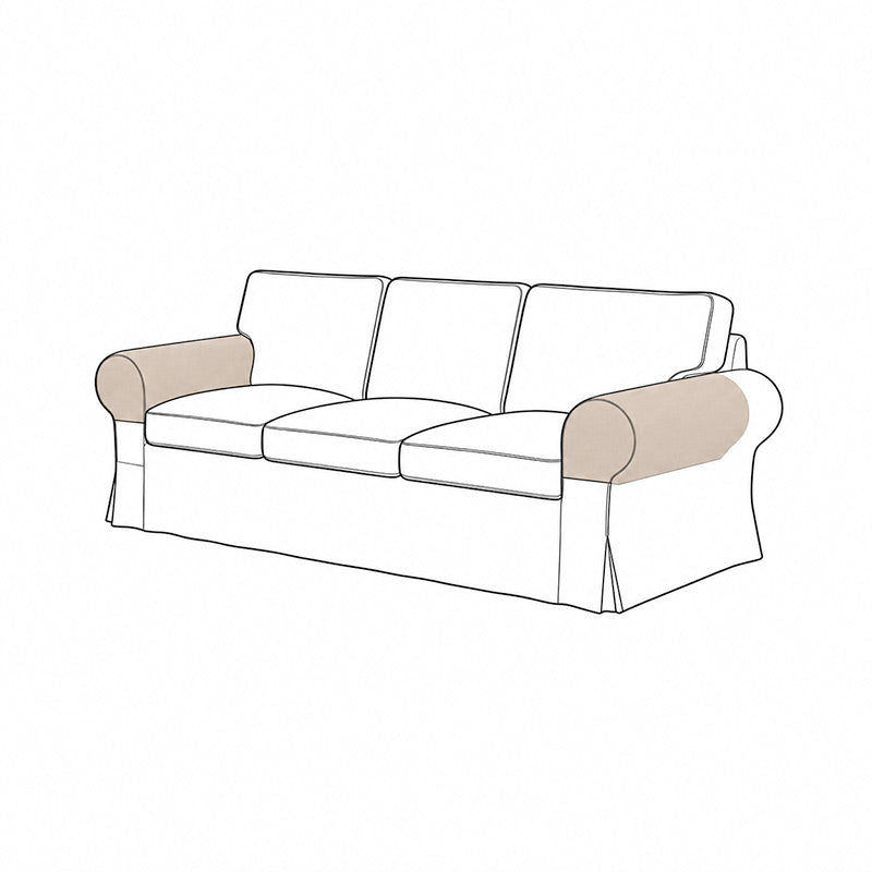 Round Armrest Slipcovers-Microfiber Camel