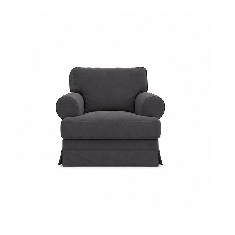 Barkaby Armchair Cover-Structural Weave charcoal