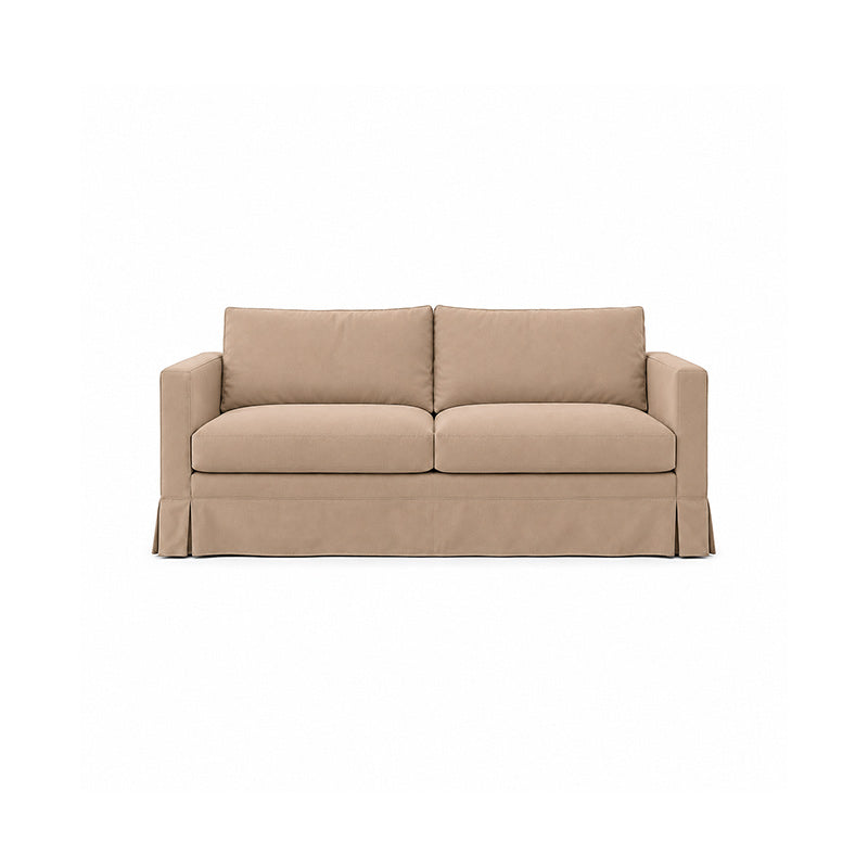 Karlstad 3 Seater Long Skirt Sofa Cover-Canvas Oatmeal
