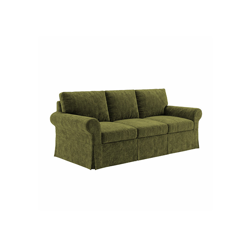 Funda de sofá de 3 plazas básica POTTERY BARN - Chenilla Winter Moss