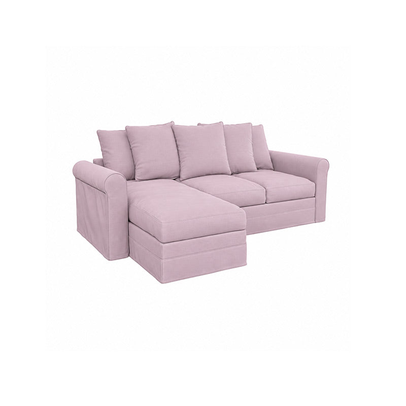 Grönlid 3 Seater with Chaise Sofa Cover-Velvet Dusty rose