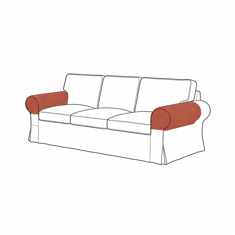 Round Armrest Slipcovers-Microfiber Terra mauve