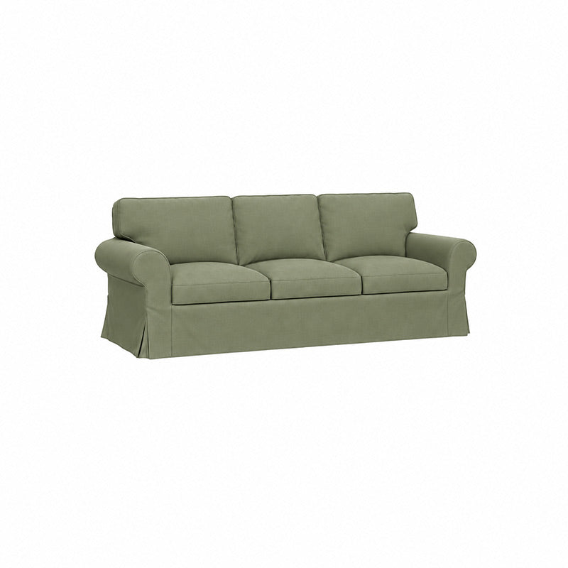 Ektorp 3.5 Seater Sofa Cover-Chenille Cypress Green