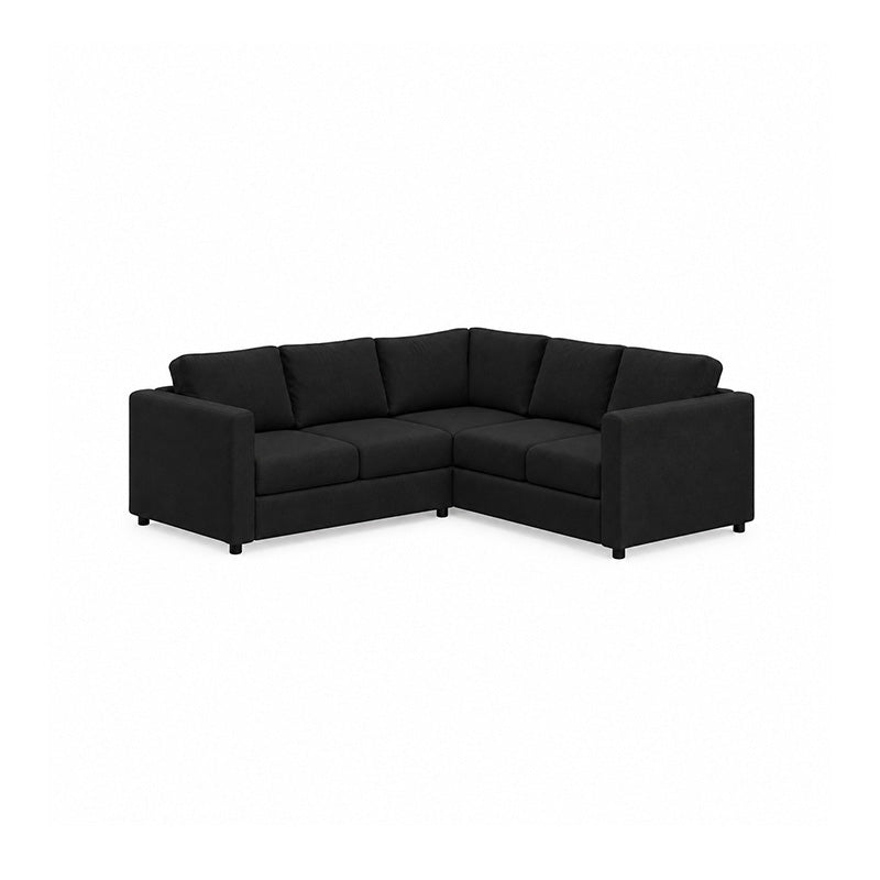 Finnala 4 Seat Corner Sofa Cover-Microfiber Black