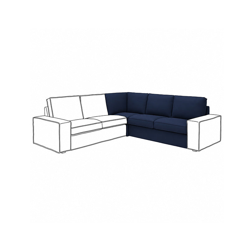KIVIK Corner Section Sofa Cover-Structural Weave navy