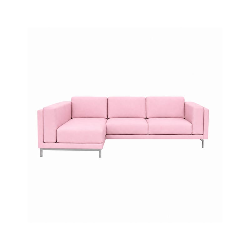 Nockeby 3 Seat Sofa with Left Chaise Cover-Structural Weave Blush pink