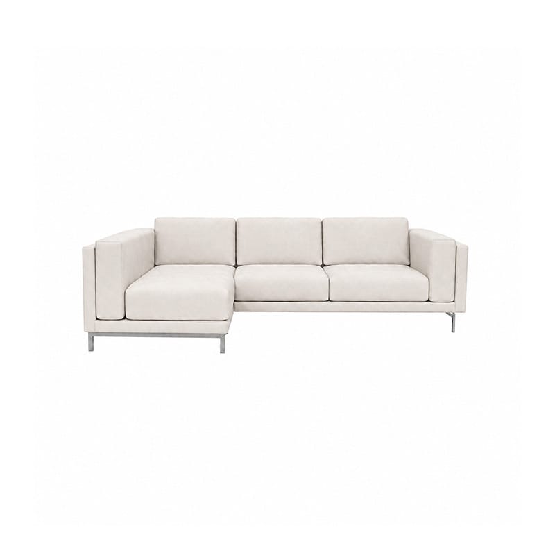 Nockeby 3 Seat Sofa with Left Chaise Cover-Corduroy Silver White