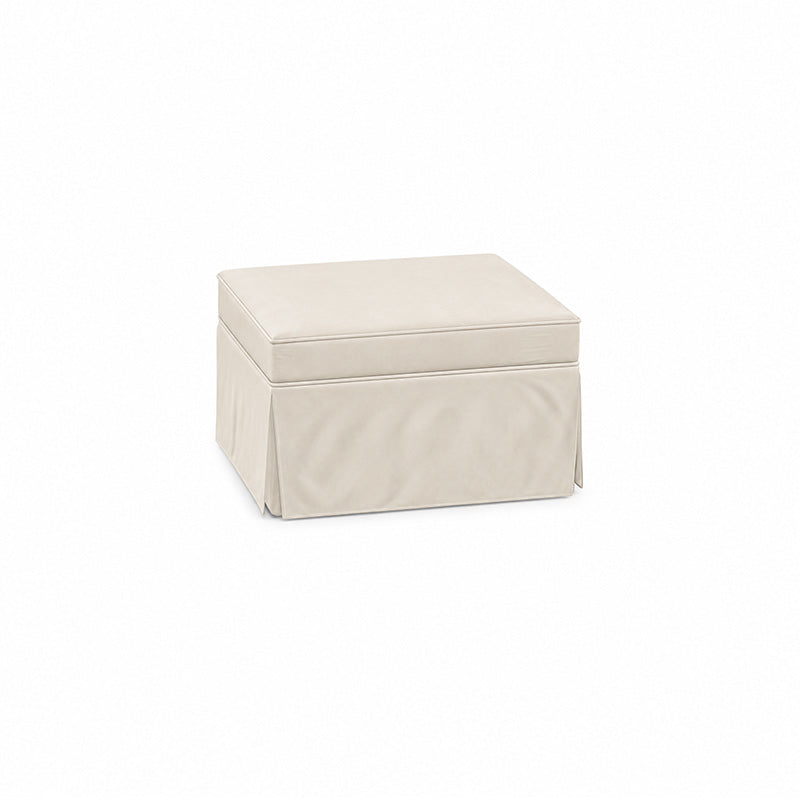 Pottery Barn Basic Ottoman-Velvet beige
