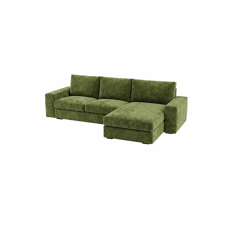 Juego de sofá de 3 plazas KIVIK con chaise longue-Chenilla verde ciprés