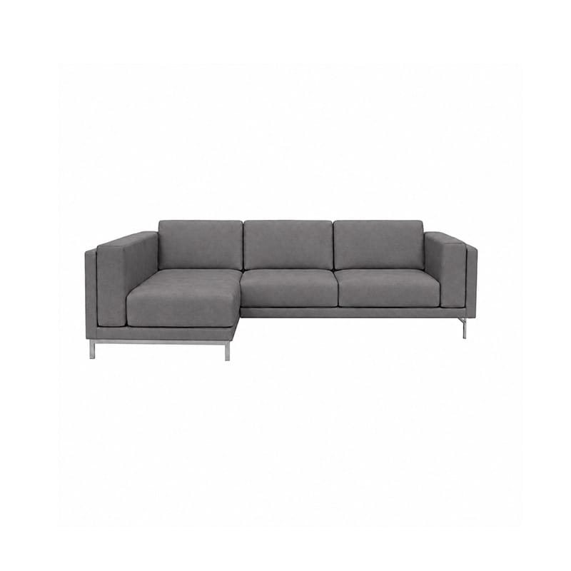 Nockeby 3 Seat Sofa with Left Chaise Cover-Velvet gray