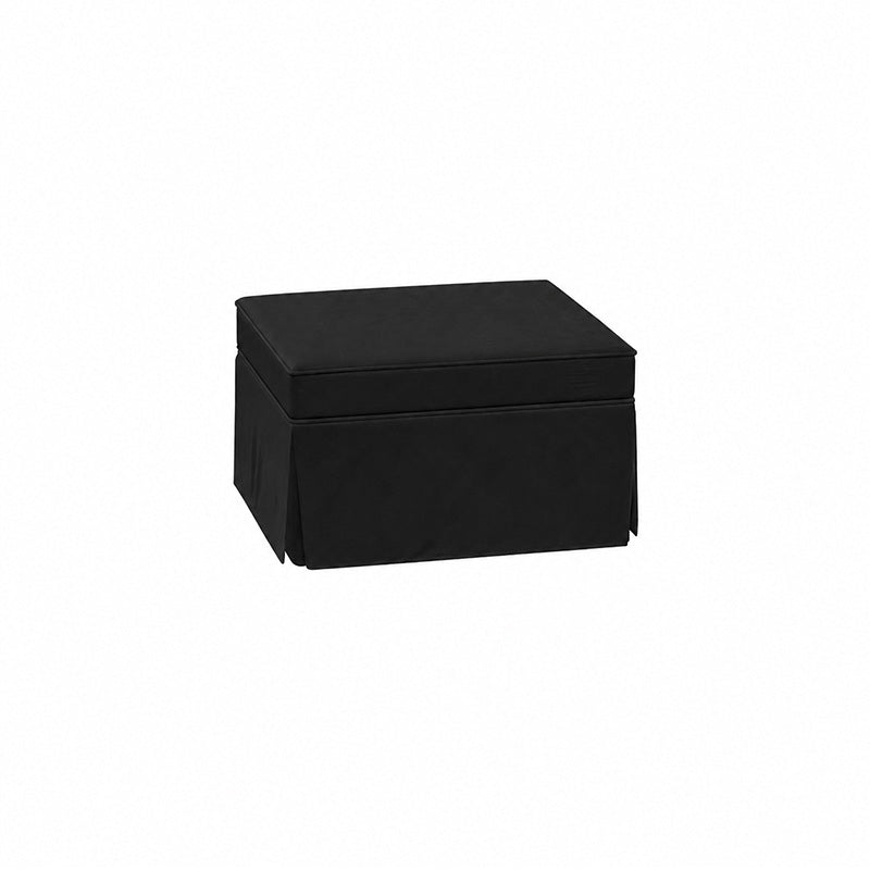 Pottery Barn Basic Ottoman-Microfiber Black