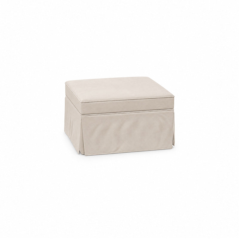 Pottery Barn Basic Ottoman-Chenille Buttermilk