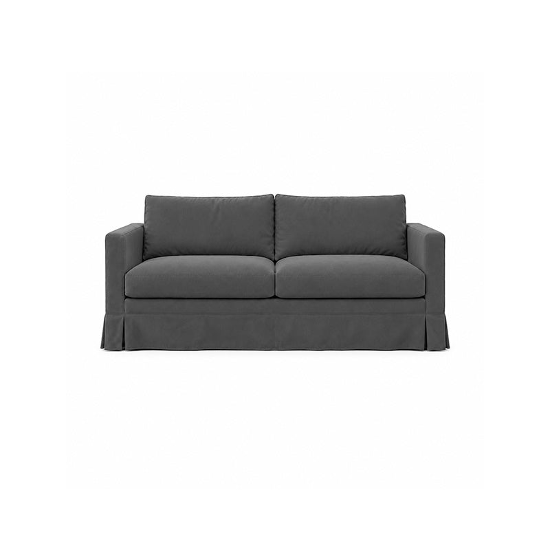 Karlstad 3 Seater Long Skirt Sofa Cover-Velvet gray