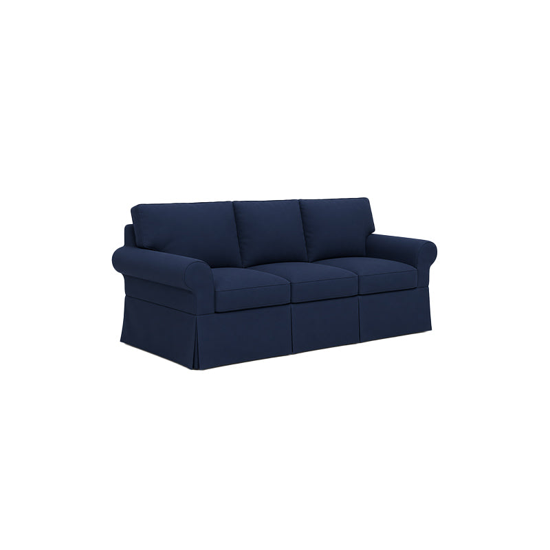 Funda de sofá de 3 plazas básica de POTTERY BARN - Tejido estructurado rosa rubor