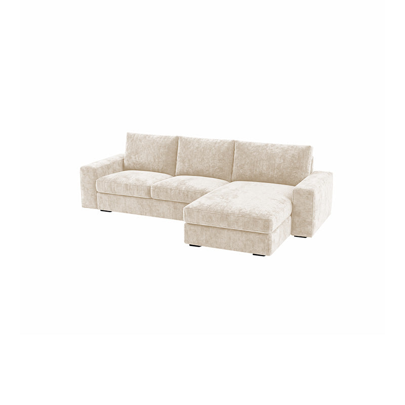 KIVIK 3-Seat Sofa Set with Chaise-Chenille Buttermilk