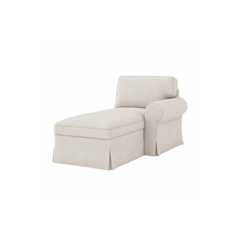 Funda de chaise longue EKTORP con reposabrazos derecho-Microfibra color oliva