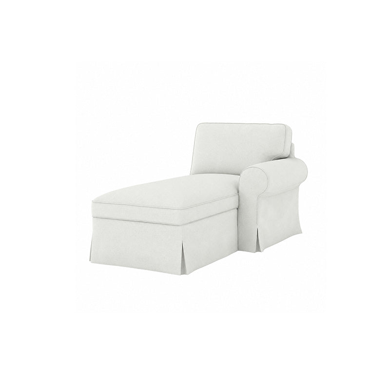 EKTORP Chaise with Right Armrest Cover-Canvas Ivory