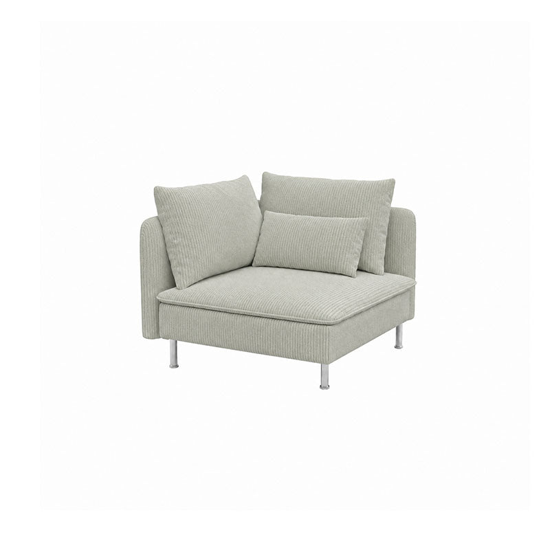 SODERHAMN Corner Section Sofa Cover-Corduroy Silver White