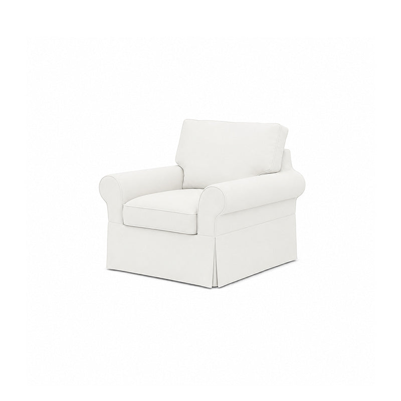 POTTERY BARN Basic Chair Cover-Canvas Ivory
