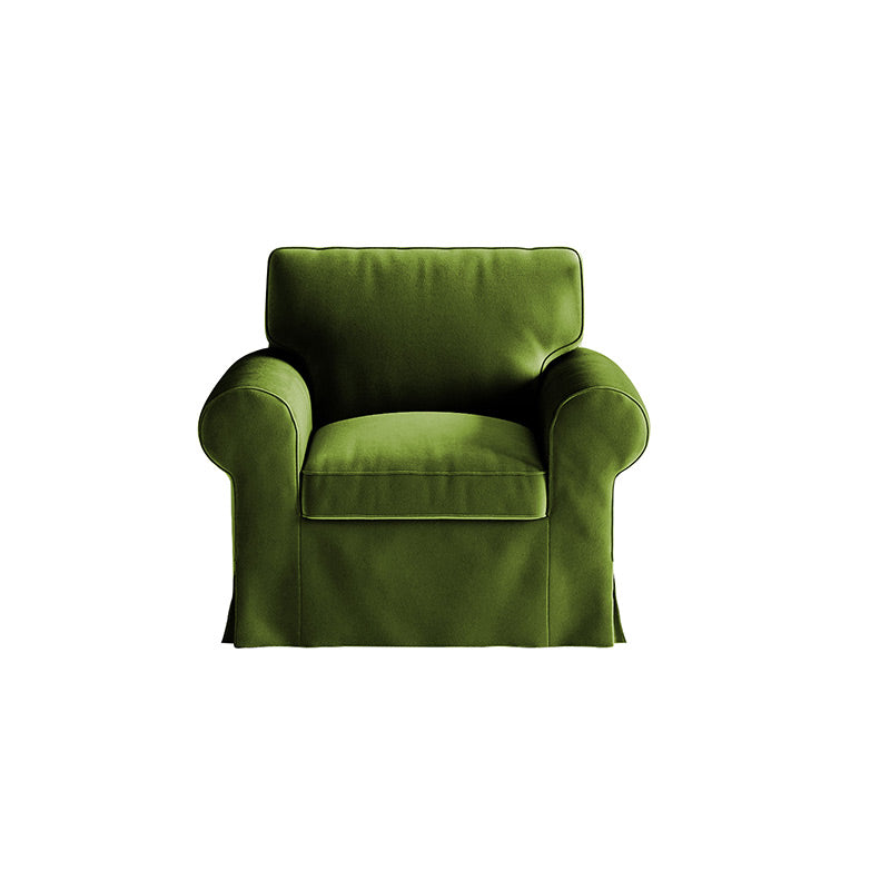 Funda de sillón EKTORP, terciopelo verde oliva
