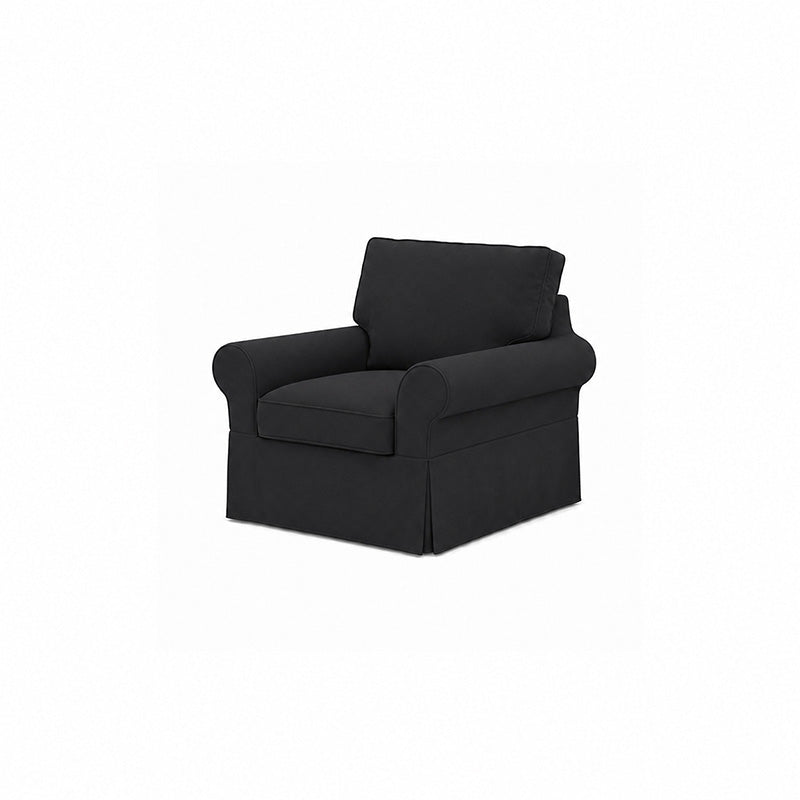 POTTERY BARN Basic Chair Cover-Microfiber Black