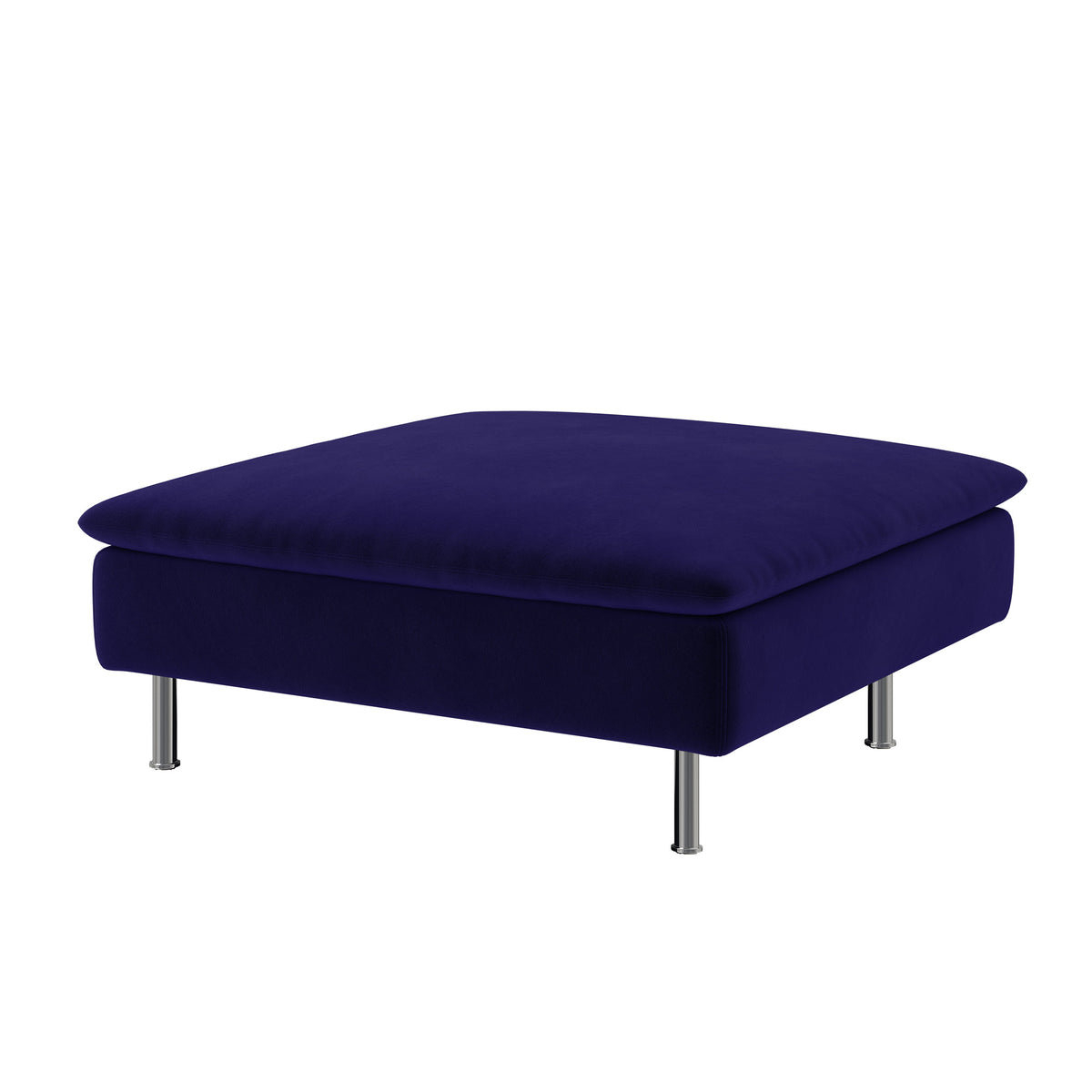 SODERHAMN Footstool Cover-Velvet Cobalt blue